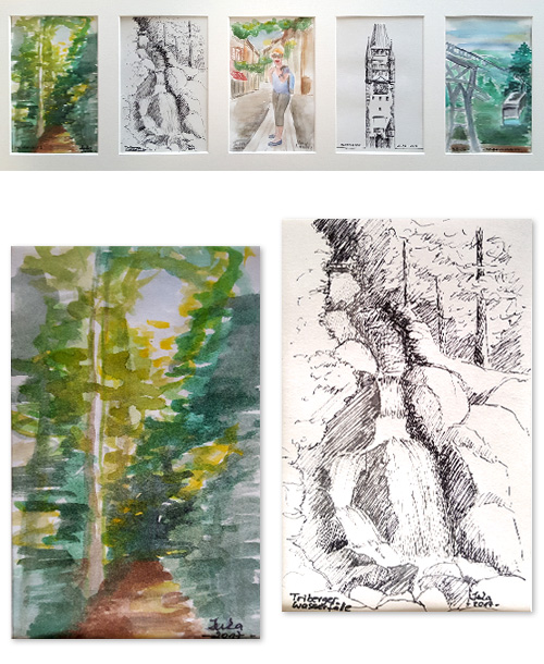Aquarell, Filzstift
Aquarell, Filzstift